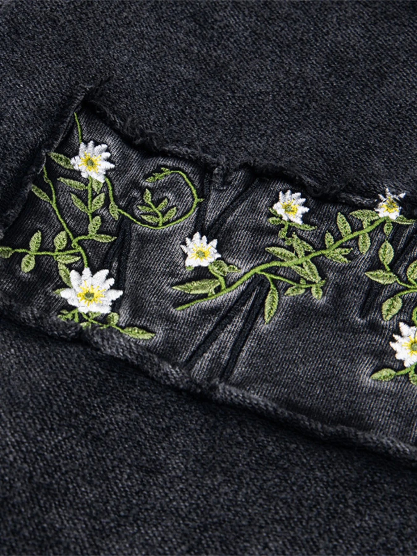 Men's Floral Embroidered Washed Hoodie