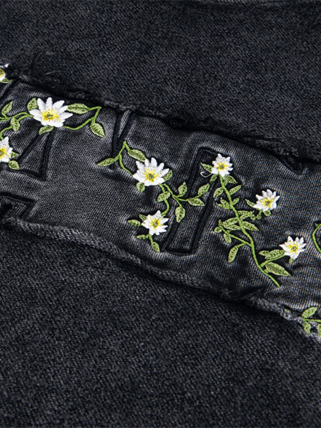 Men's Floral Embroidered Washed Hoodie