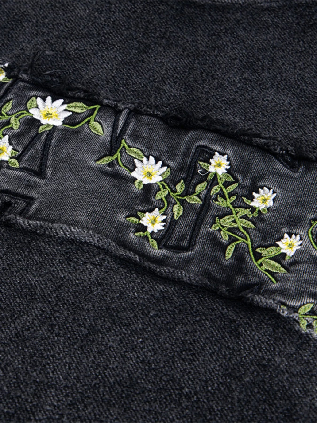 Men's Floral Embroidered Washed Hoodie