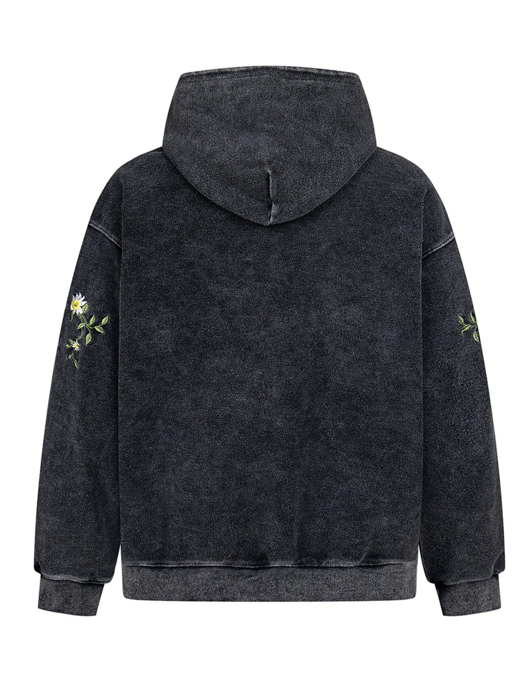 Men's Floral Embroidered Washed Hoodie